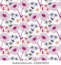Modern colorful floral pattern background design vector template.