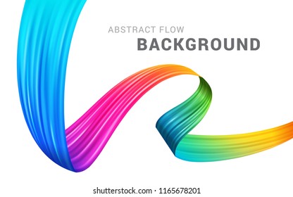 Modern colorful flow abstract background vector illustration. Digital painting liquid colorful bright gradient trendy wave banner template.