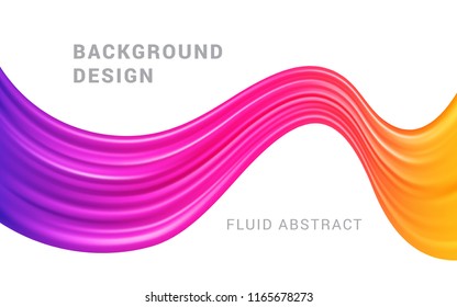 Modern colorful flow abstract background vector illustration. Digital painting liquid colorful bright gradient trendy wave banner template.