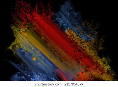 Modern colorful flow background on black. Wave Liquid shape in color banner. Art design for your design project. Vector illustration.