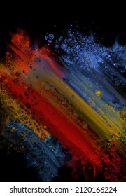 Modern colorful flow background on black. Wave Liquid shape in color banner. Art design for your design project. Vector illustration.