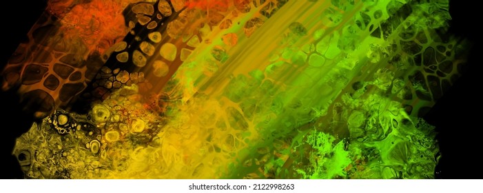 Modern colorful flow background on black. Wave Liquid shape in color banner. Art design for your design project. Vector illustration.