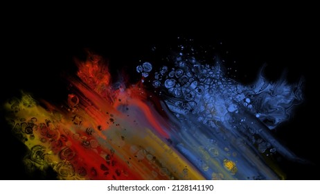 Modern colorful flow background on black. Wave Liquid shape in color banner. Art design for your design project. Vector illustration.
