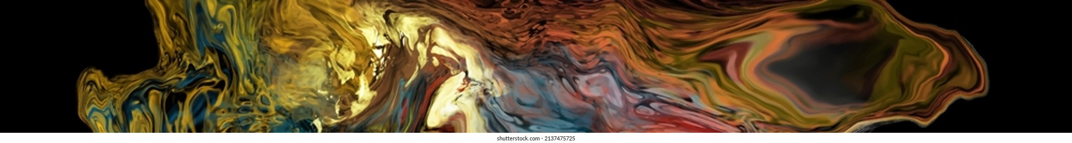 Modern colorful flow background on black. Wave Liquid shape in color banner. Art design for your design project. Vector illustration.