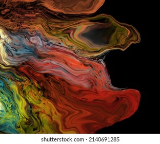 Fondo de flujo colorido moderno sobre negro. Forma líquida ondulada en el banner de color. Diseño artístico para su proyecto de diseño. Ilustración vectorial.