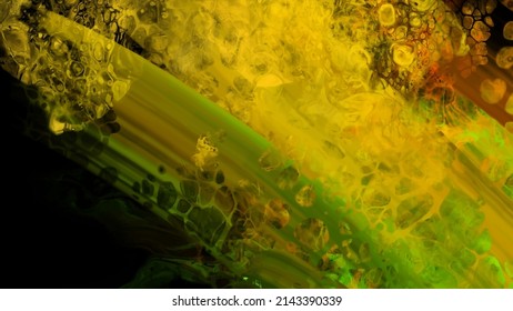 Modern colorful flow background on black. Wave Liquid shape in color banner. Art design for your design project. Vector illustration.