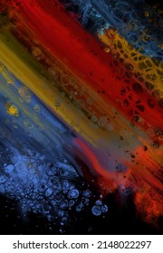 Modern colorful flow background on black. Wave Liquid shape in color banner. Art design for your design project. Vector illustration.