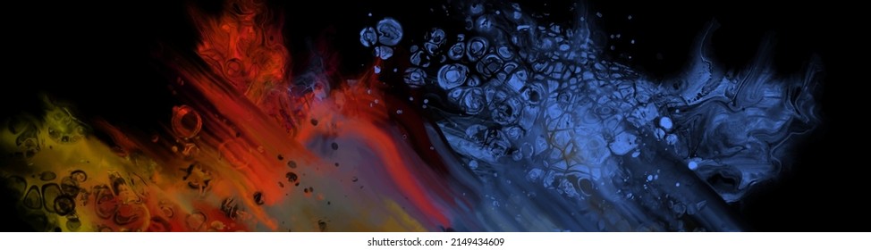 Modern colorful flow background on black. Wave Liquid shape in color banner. Art design for your design project. Vector illustration.