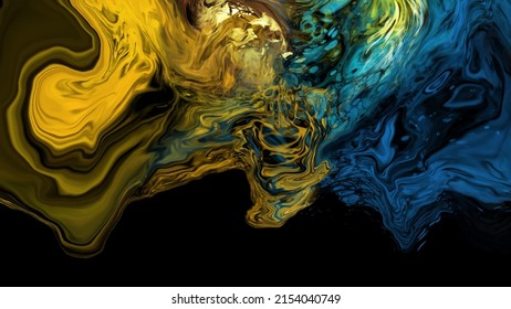Modern colorful flow background on black. Wave Liquid shape in color banner. Art design for your design project. Vector illustration.