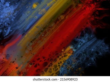 Modern colorful flow background on black. Wave Liquid shape in color banner. Art design for your design project. Vector illustration.