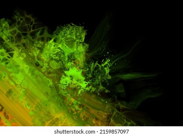 Modern colorful flow background on black. Wave Liquid shape in color banner. Art design for your design project. Vector illustration.