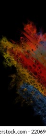 Modern colorful flow background on black. Wave Liquid shape in color banner. Art design for your design project. Vector illustration.