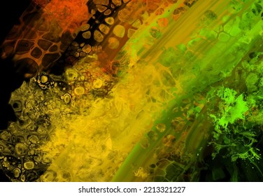 Modern colorful flow background on black. Wave Liquid shape in color banner. Art design for your design project. Vector illustration.