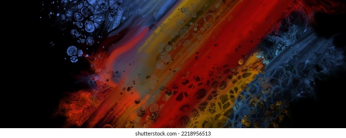Modern colorful flow background on black. Wave Liquid shape in color banner. Art design for your design project. Vector illustration.
