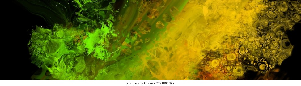 Modern colorful flow background on black. Wave Liquid shape in color banner.