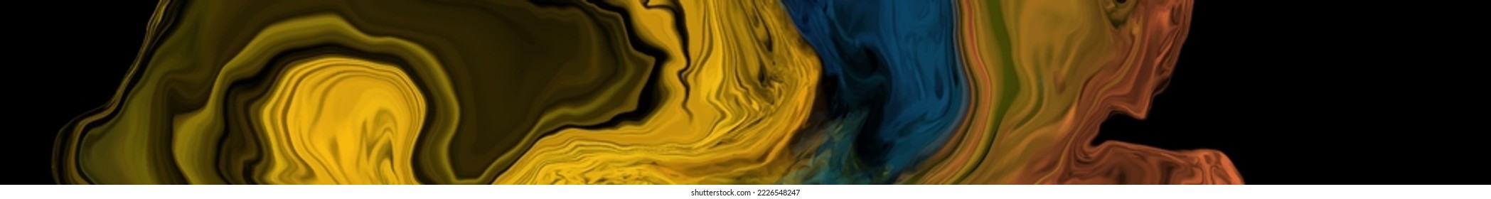 Modern colorful flow background on black. Wave Liquid shape in color banner. Art design for your design project. Vector illustration.