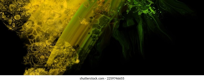 Modern colorful flow background on black. Wave Liquid shape in color banner. Art design for your design project. Vector illustration.