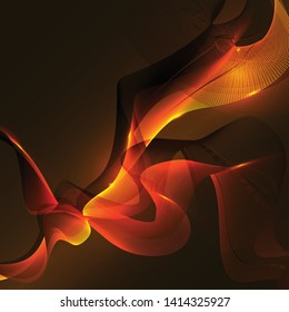 Modern colorful flow background. Wave shape in orange color design for your project. Vector illustration EPS10