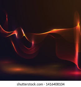 Modern colorful flow background. Wave shape in orange color design for your project. Vector illustration EPS10