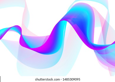 Modern colorful flow background. Wave shape in blue and magenta color design for your project. Vector illustration EPS10