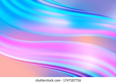 Modern colorful flow background. Wave liquid shape in blue and pink colors poster. Template for your design project. Vector illustration.