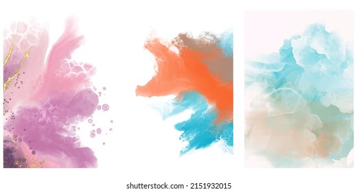 Montaje moderno y colorido de fondo. Colección de banners de color abstracto. Arte para tu proyecto de diseño. Ilustración vectorial.