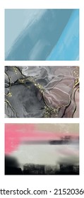 Montaje moderno y colorido de fondo. Colección de banners de color abstracto. Arte para tu proyecto de diseño. Ilustración vectorial.