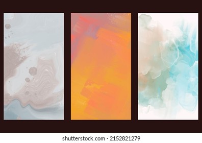 Modern colorful flow backgrounds set. Abstract color banners collection. Art for your design project. Vector illustration.