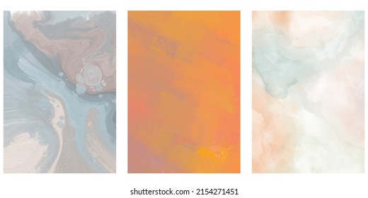 Modern colorful flow backgrounds set. Abstract color banners collection. Art for your design project. Vector illustration.