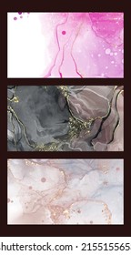 Modern colorful flow backgrounds set. Abstract color banners collection. Art for your design project. Vector illustration.