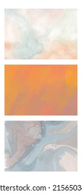 Modern colorful flow backgrounds set. Abstract color banners collection. Art for your design project. Vector illustration.