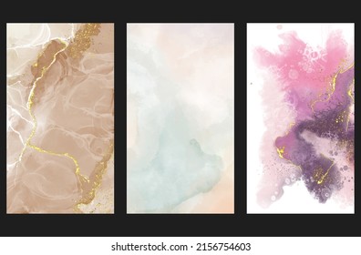 Modern colorful flow backgrounds set. Abstract color banners collection. Art for your design project. Vector illustration.
