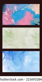 Modern colorful flow backgrounds set. Abstract color banners collection. Art for your design project. Vector illustration.