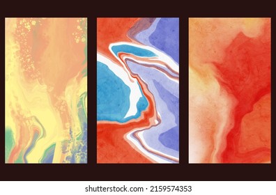 Montaje moderno y colorido de fondo. Colección de banners de color abstracto. Arte para tu proyecto de diseño. Ilustración vectorial.