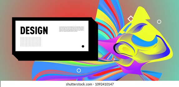 Modern colorful flow poster with bird head. Wave Liquid shape in colorful background. Art design for your design project. Vector illustration EPS10