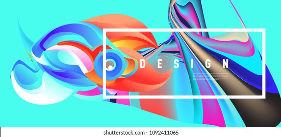 Modern colorful flow poster with bird head. Wave Liquid shape in colorful background. Art design for your design project. Vector illustration EPS10