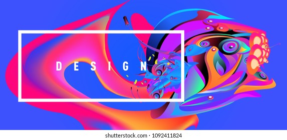 Modern colorful flow poster with bird head. Wave Liquid shape in colorful background. Art design for your design project. Vector illustration EPS10