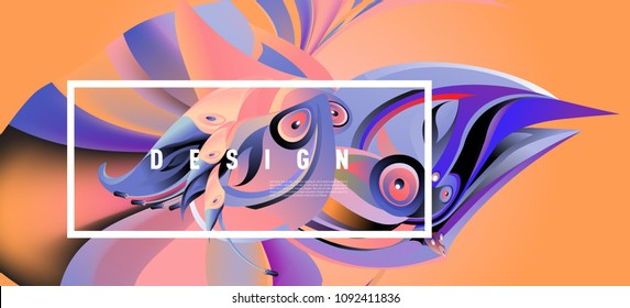 Modern colorful flow poster with bird head. Wave Liquid shape in colorful background. Art design for your design project. Vector illustration EPS10