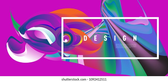 Modern colorful flow poster with bird head. Wave Liquid shape in colorful background. Art design for your design project. Vector illustration EPS10