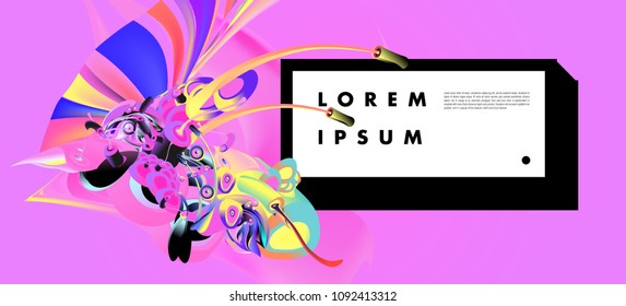 Modern colorful flow poster with bird head. Wave Liquid shape in colorful background. Art design for your design project. Vector illustration EPS10