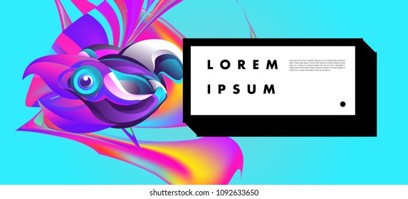 Modern colorful flow poster with bird head. Wave Liquid shape in colorful background. Art design for your design project. Vector illustration EPS10