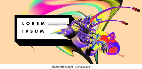 Modern colorful flow poster with bird head. Wave Liquid shape in colorful background. Art design for your design project. Vector illustration EPS10