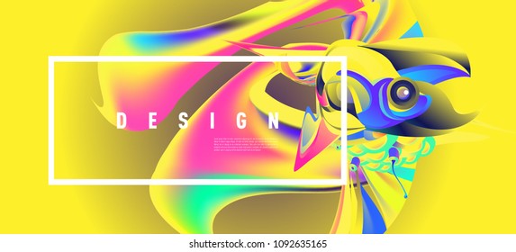 Modern colorful flow poster with bird head. Wave Liquid shape in colorful background. Art design for your design project. Vector illustration EPS10