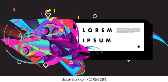 Modern colorful flow poster with bird head. Wave Liquid shape in colorful background. Art design for your design project. Vector illustration EPS10
