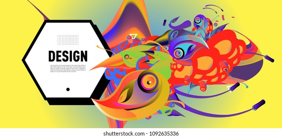 Modern colorful flow poster with bird head. Wave Liquid shape in colorful background. Art design for your design project. Vector illustration EPS10
