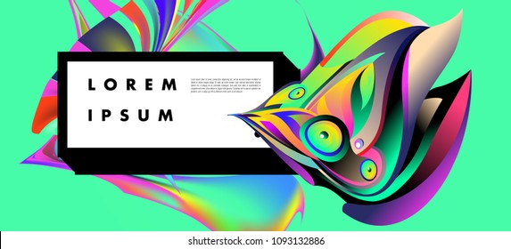 Modern colorful flow poster with bird head. Wave Liquid shape in colorful background. Art design for your design project. Vector illustration EPS10