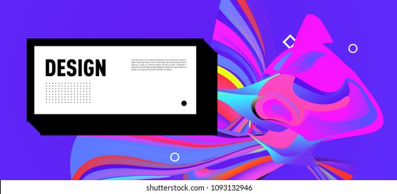 Modern colorful flow poster with bird head. Wave Liquid shape in colorful background. Art design for your design project. Vector illustration EPS10