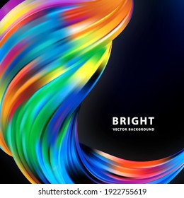 Modern colorful flow poster. Bright neon art design for your design project. Wave Liquid shape color background. Vector illustration EPS10