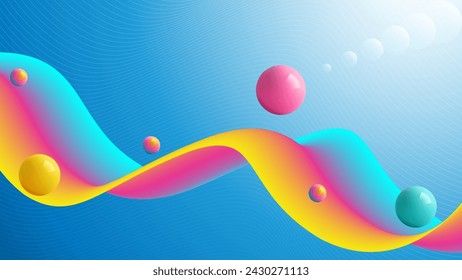 Modern colorful flow poster design, vector illustration