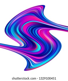 Modern colorful flow poster template. Wave paint liquid shape on white background. Abstract design.
